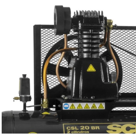 Compressor de Ar Schulz Bravo 25 PCM 200L 5CV 175 PSI Trifásico