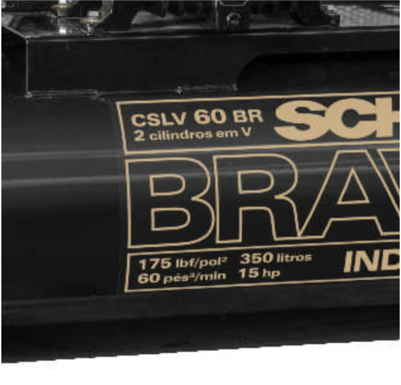 Compressor de Ar Schulz Bravo CSL 60 PCM 310L 15 HP 175 PSI Trifásico Industrial