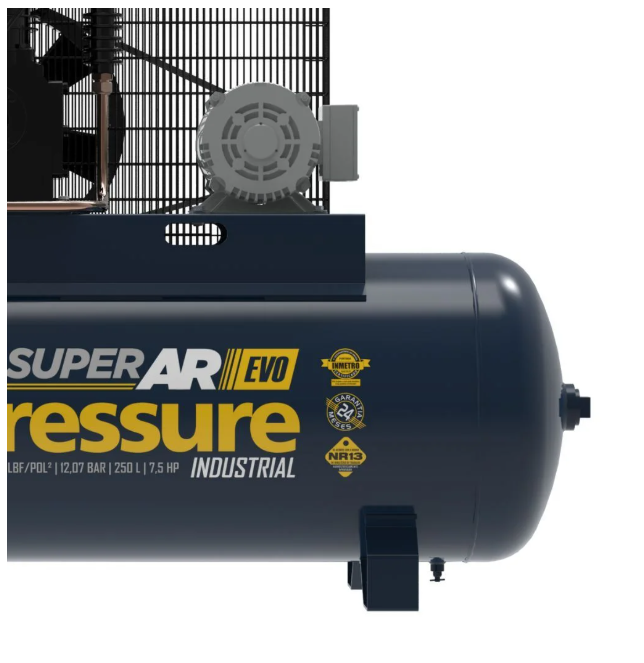 Compressor de Ar Super Evo Pressure 30 PCM 250L 7,5HP 175 PSI Trifásico 380V