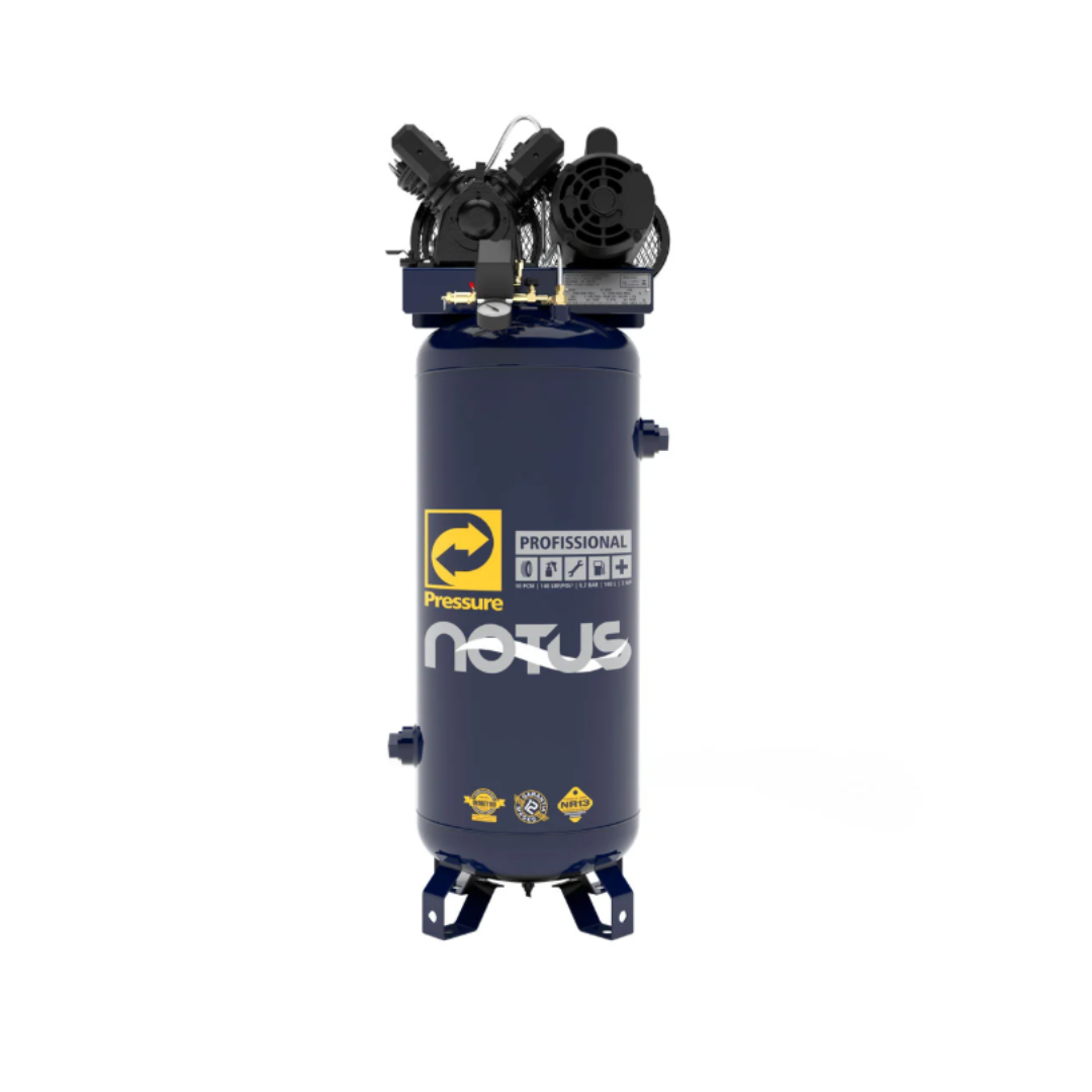 Compressor de Ar Pressure Notus 10 PCM 80L Vertical 2HP 140 PSI Bivolt