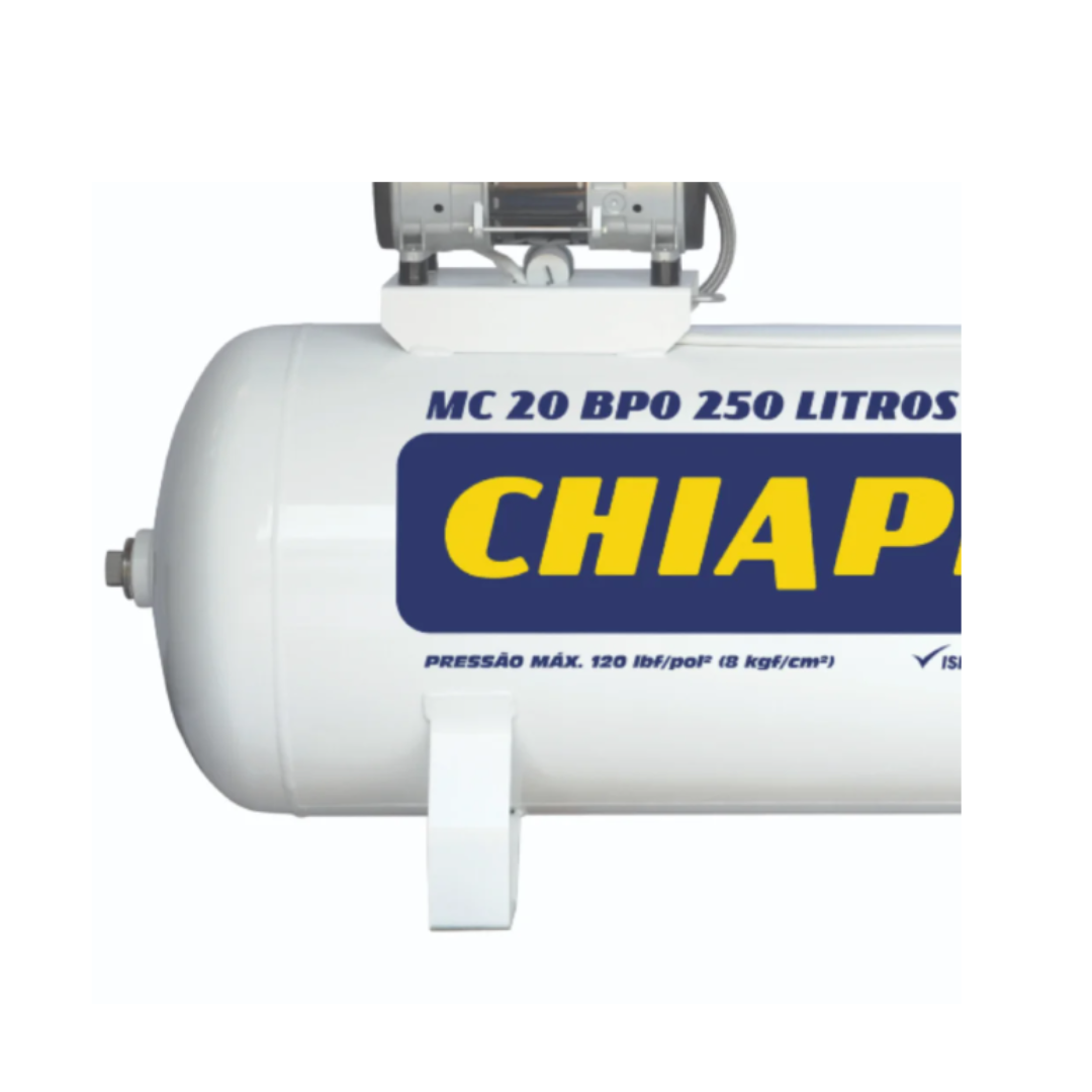 Compressor de Ar Chiaperini BPO 20 PCM 250L Isento de Óleo 220V Monofásico