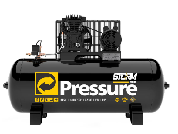 Compressor de Ar Storn 15 PCM 175L 3HP 175 PSI Monofásico Bivolt