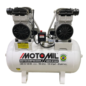 Compressor de Ar Motomil 20 PCM 100L Isento de Óleo 220V Monofásico