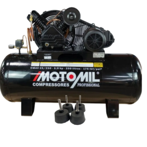 Compressor de Ar Motomil CMAV 20 PCM 200L 5HP 175 PSI Trifásico